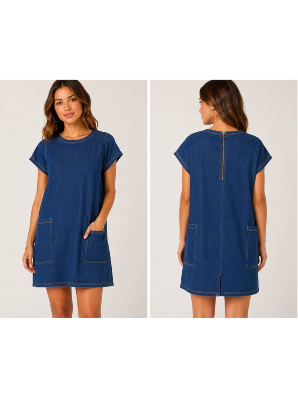Women's HANNAH Blue Denim Mini Dress L